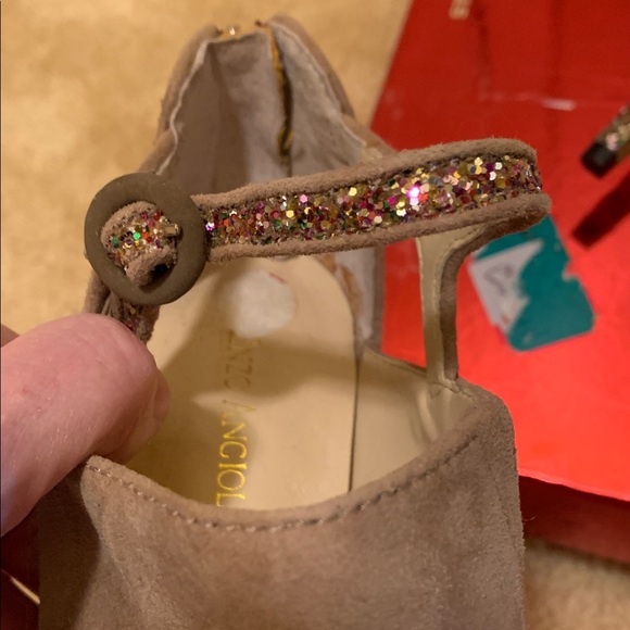 ENZO ANGIOLINI glitter strappy heel booties 4.5" glitter heel and a back zipper - Picture 11 of 14